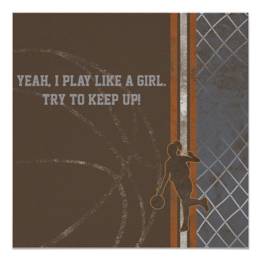 Speel als een Girl Basketball Perfect Poster (Voorkant)