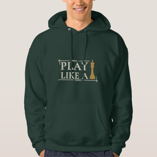 Speel als een Koning – Krachtige Strategie Quote - Hoodie (Voorkant)