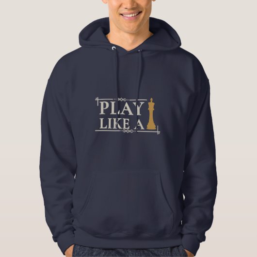 Speel als een Koning – Krachtige Strategie Quote - Hoodie (Voorkant)