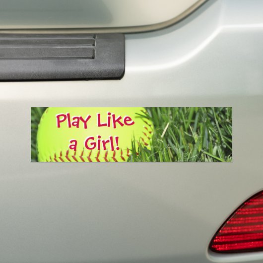 Speel als een meisje bumpersticker (Op auto)