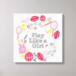 Speel als een meisje canvas print