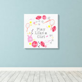 Speel als een meisje canvas print (Insitu (Houten vloer))