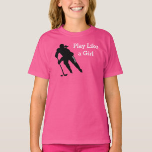 Speel als een meisje-hockey-roze T-shirt