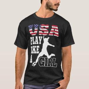 Speel als een meisje met Amerikaanse vlagpatriotti T-shirt