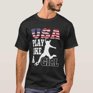 Speel als een meisje met de Amerikaanse vlag Patri T-shirt