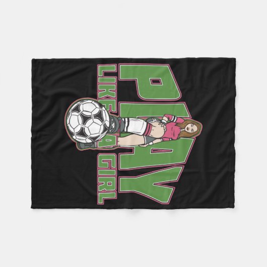 Speel als een meisje voetbal fleece deken (Voorkant (Horizontaal))