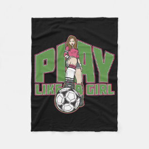 Speel als een meisje voetbal fleece deken