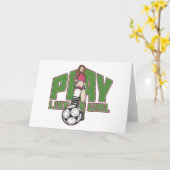 Speel als een meisje voetbal kaart (Gele Bloem)
