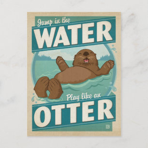 Speel als een otter briefkaart