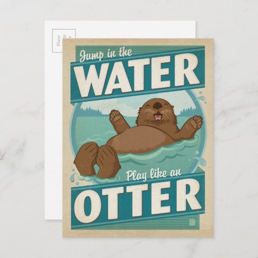 Speel als een otter briefkaart (Voorkant / Achterkant)