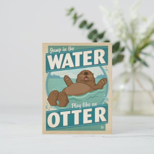 Speel als een otter briefkaart (Staand voorkant)