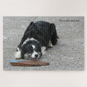 Speel alsjeblieft met me Border Collie dog persona Legpuzzel