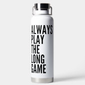 'Speel Altijd Het Lange Spel' Consistentie Groei Waterfles (Achterkant)