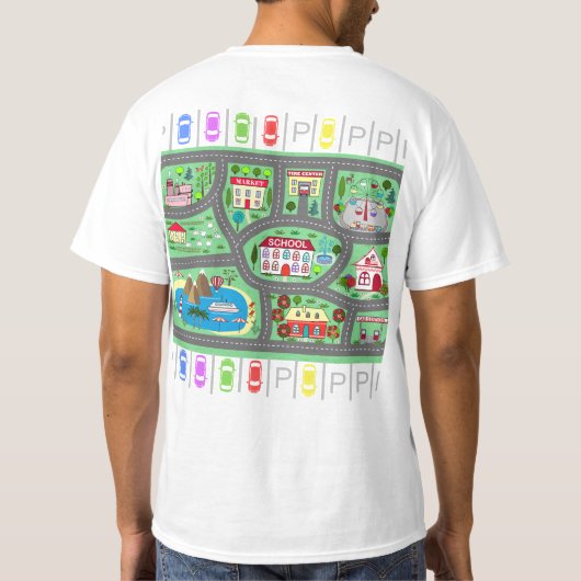 Speel auto Race op papa's rug T-shirt (Achterkant)