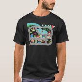 Speel auto's op papa's back mat weg auto race baan t-shirt (Voorkant)