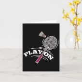 Speel Badminton Player Sport Stick Shuttle Racket Kaart (Gele Bloem)