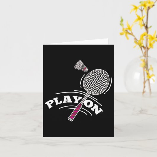 Speel Badminton Player Sport Stick Shuttle Racket Kaart (Gele Bloem)