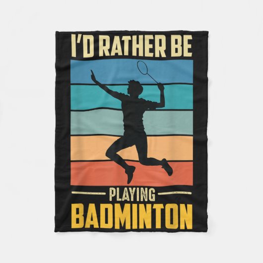 Speel Badminton Shuttle Retro Badminton Speler Gam Fleece Deken (Voorkant)