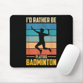 Speel Badminton Shuttle Retro Badminton Speler Gam Muismat (Met muis)