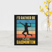 Speel Badminton Shuttle Retro Badminton Spelersspe Kaart (Gele Bloem)