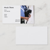 Speel bagpipe, Music Store, Street, City, Sta.. Visitekaartje (Voorkant / Achterkant)