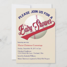 Speel bal Baseball Baby shower Uitnodiging