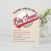 Speel bal Baseball Baby shower Uitnodiging (Staand voorkant)