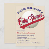 Speel bal Baseball Baby shower Uitnodiging (Voorkant / Achterkant)