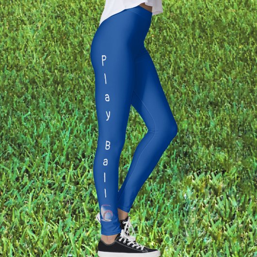 Speel Bal Baseball Sportieve Blauwe Leggings