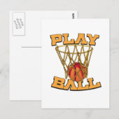 Speel Bal Basketbal. Briefkaart (Voorkant / Achterkant)