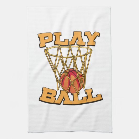 Speel Bal Basketbal. Theedoek (Verticaal)
