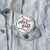 Speel Bal Doodle Honkbal Grafisch, GraphicLoveShop Ronde Button 7,6 Cm (In situ)