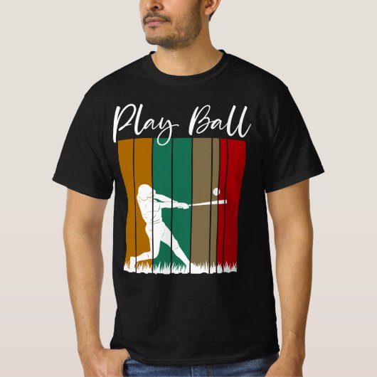 Speel bal honkbal spel en speler spelen bal t-shirt (Voorkant)