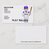 Speel Ball! mammie kaarten Contactkaartje (Voorkant / Achterkant)