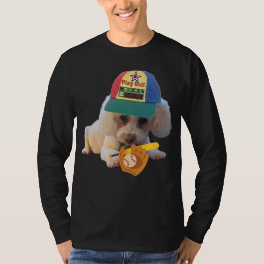 Speel Ball Poodle Mannen T-shirt (Voorkant)