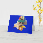 Speel balpoedel gevouwen Wenskaart Kaart (Gele Bloem)