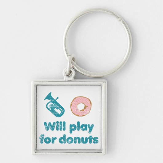 Speel baritone voor Donuts Music Gift Sleutelhanger (Voorkant)
