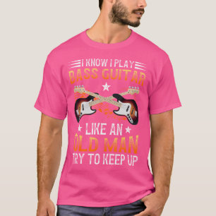 Speel basgitaar zoals oude Man basspeler basgitaar T-shirt