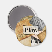 Speel. Blad Muzieknotities  Piano Magneet (Voorkant / Achterkant)