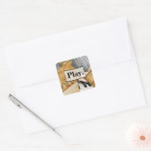 Speel. Blad Muzieknotities  Piano Vierkante Sticker (Envelop)