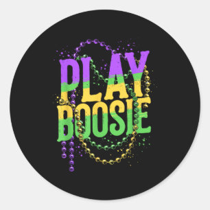 Speel boosie kralen mardi gras carnaval louisiana ronde sticker