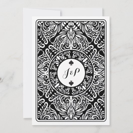 Speel Card Ace of King Queen Las Vegas Invite Kaart (Achterkant)