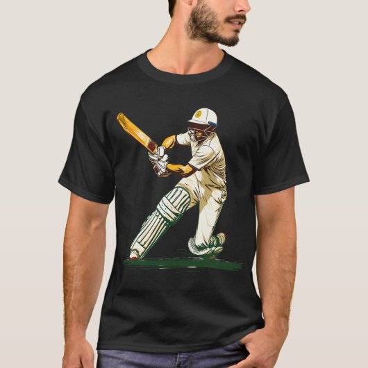 Speel cricket digitale kunst t-shirt (Voorkant)