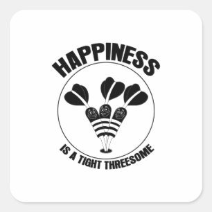 Speel Dart Geluk is een taai trioof Vierkante Sticker
