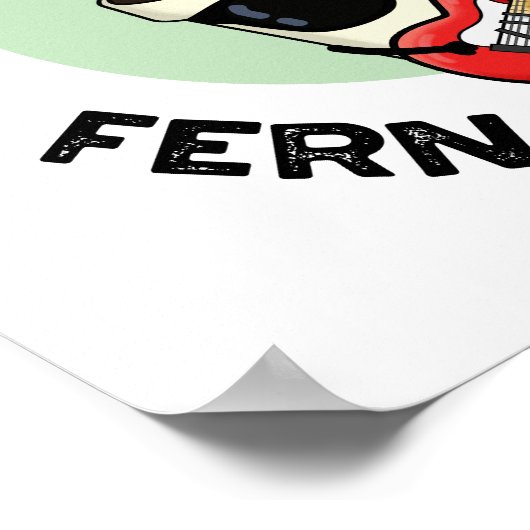 Speel dat Fern-ky Music Funny Plant Pun Poster (Hoek)