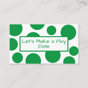 Speel Datum Groene Polka Dot Visitekaartje