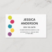 Speel Datum Kaart w / Kleurrijke Waterverf Dot Acc Contactkaartje (Achterkant)