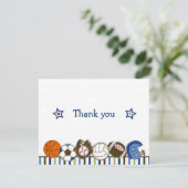 Speel de Balletjes van de Sport Dank u Notitiekaar Bedankkaart (Staand voorkant)