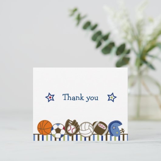 Speel de Balletjes van de Sport Dank u Notitiekaar Bedankkaart (Staand voorkant)