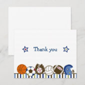 Speel de Balletjes van de Sport Dank u Notitiekaar Bedankkaart (Voorkant / Achterkant)